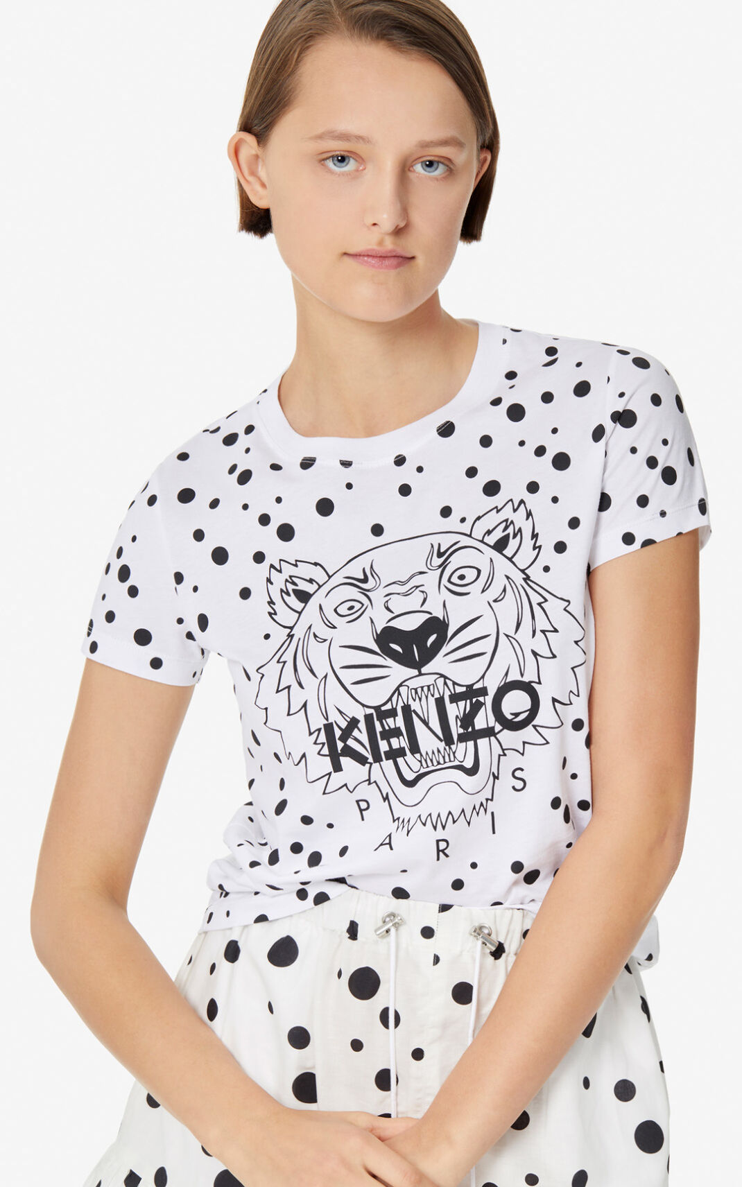 Kenzo Dots Tiger T-shirts Dame - Sort DK-622900